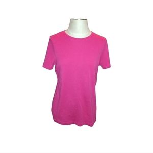 TALBOT Short Sleeve Top Barbie Pink Pima Cotton
